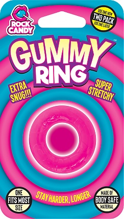 Rock Candy Gummy Ring Cock Ring One Size Fits Most Pink